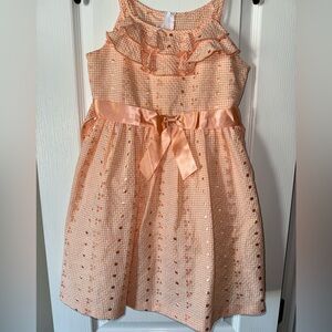 Bonnie Jean Peach Kids Dress with Bow - size 10